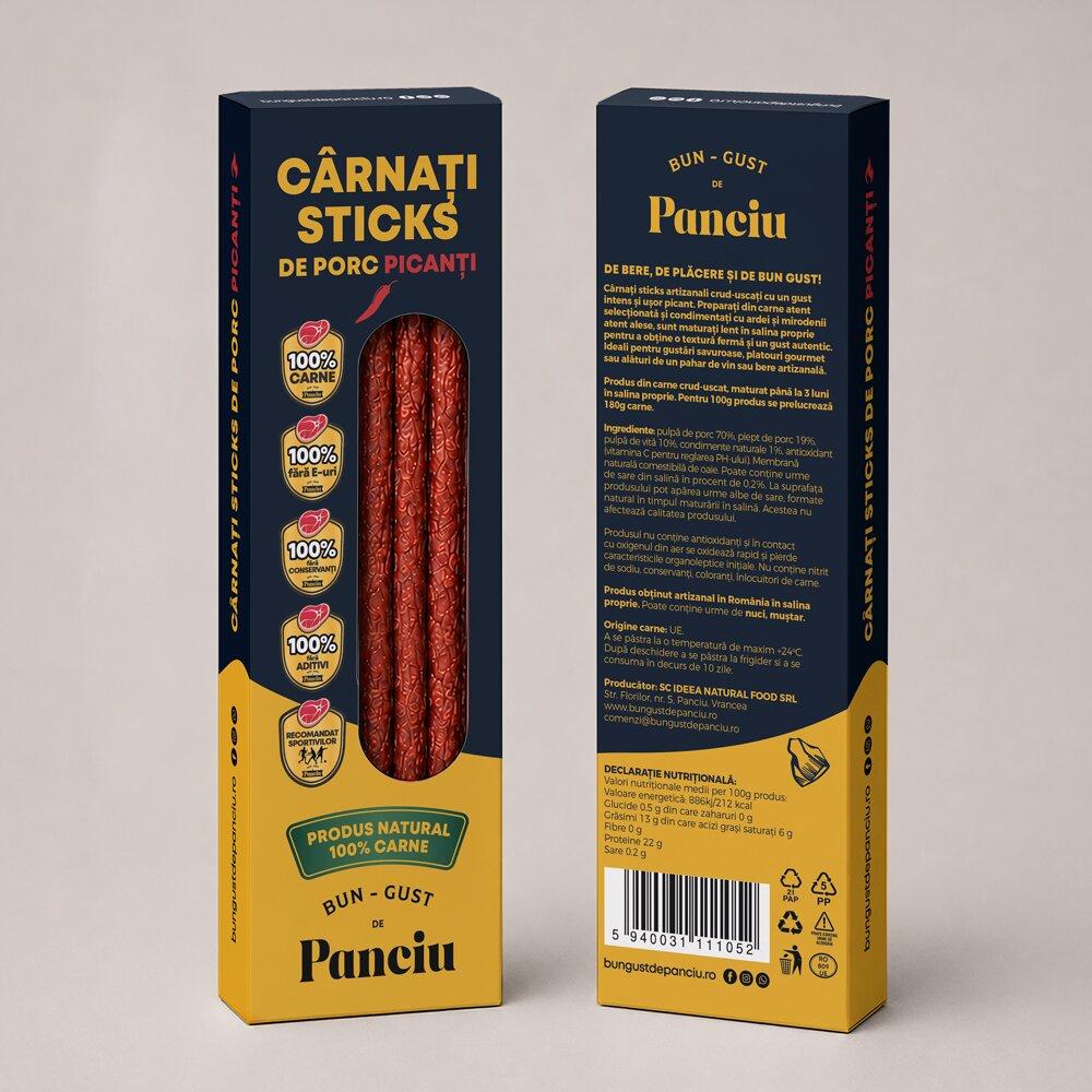 Cârnați Sticks de Porc Picanți — cutie